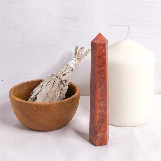 Red Aventurine crystal generator point tower