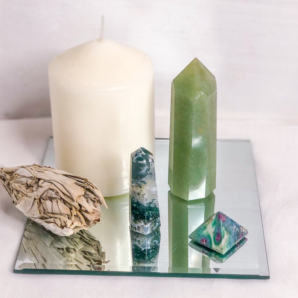 Crystal gift bundle - COMPASSION - Green aventurine, Feldspar + Moss agate