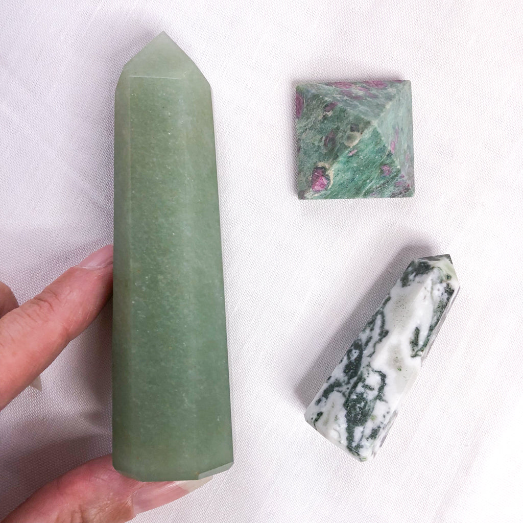Crystal gift bundle - COMPASSION - Green aventurine, Feldspar + Moss agate