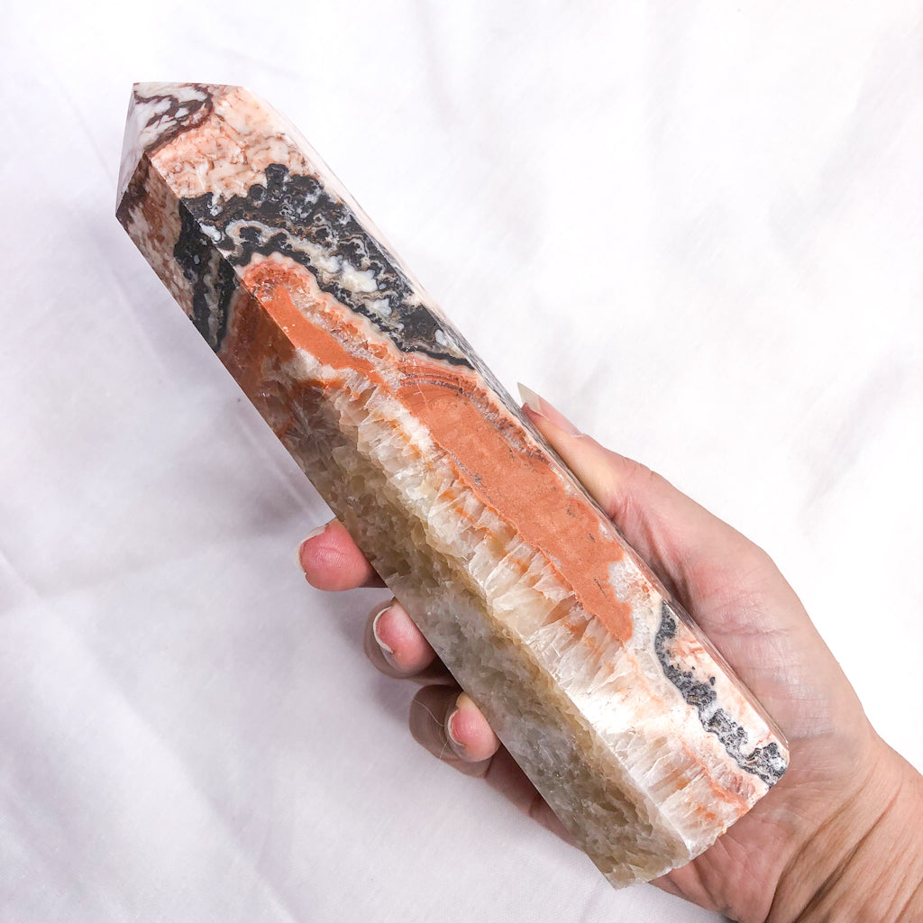 Crazy Lace Agate crystal tower L