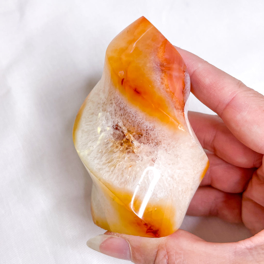 Carnelian crystal polished flame