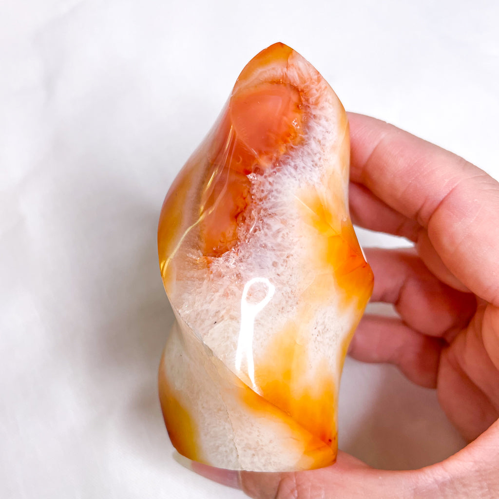 Carnelian crystal polished flame