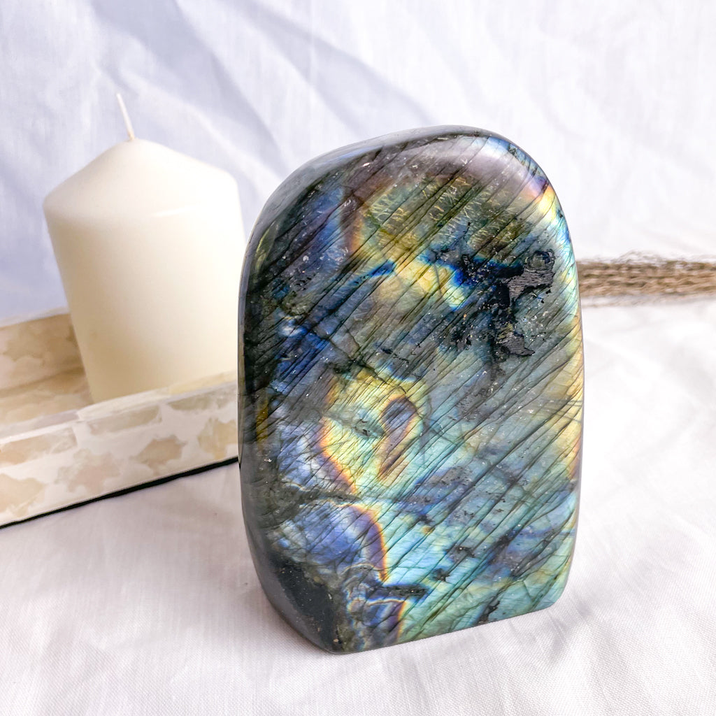 Labradorite crystal freeform bookend 1.3kg