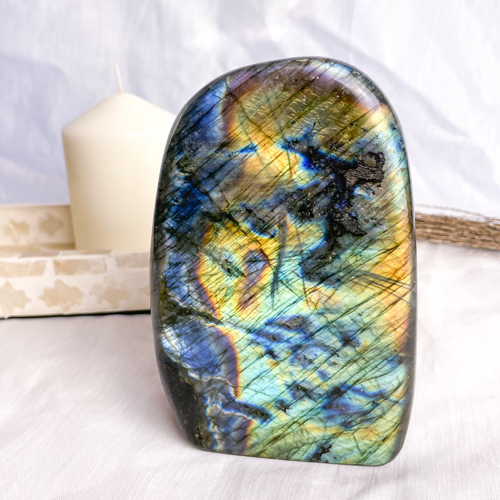 Labradorite crystal freeform bookend 1.3kg