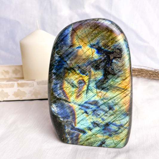 Labradorite crystal freeform bookend 1.3kg