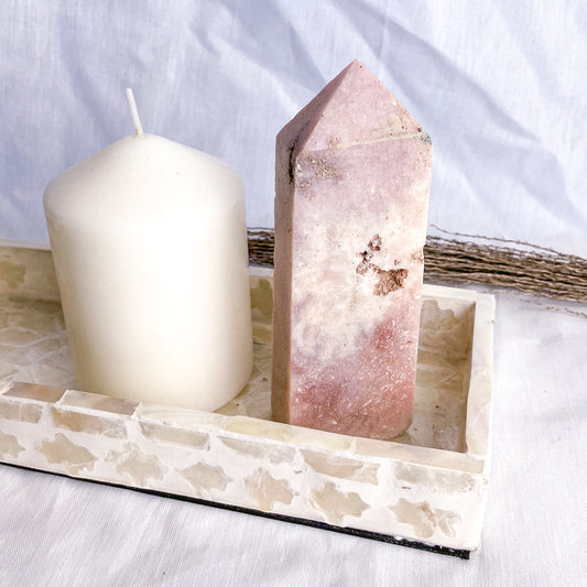 Pink Amethyst crystal generator tower 13cm