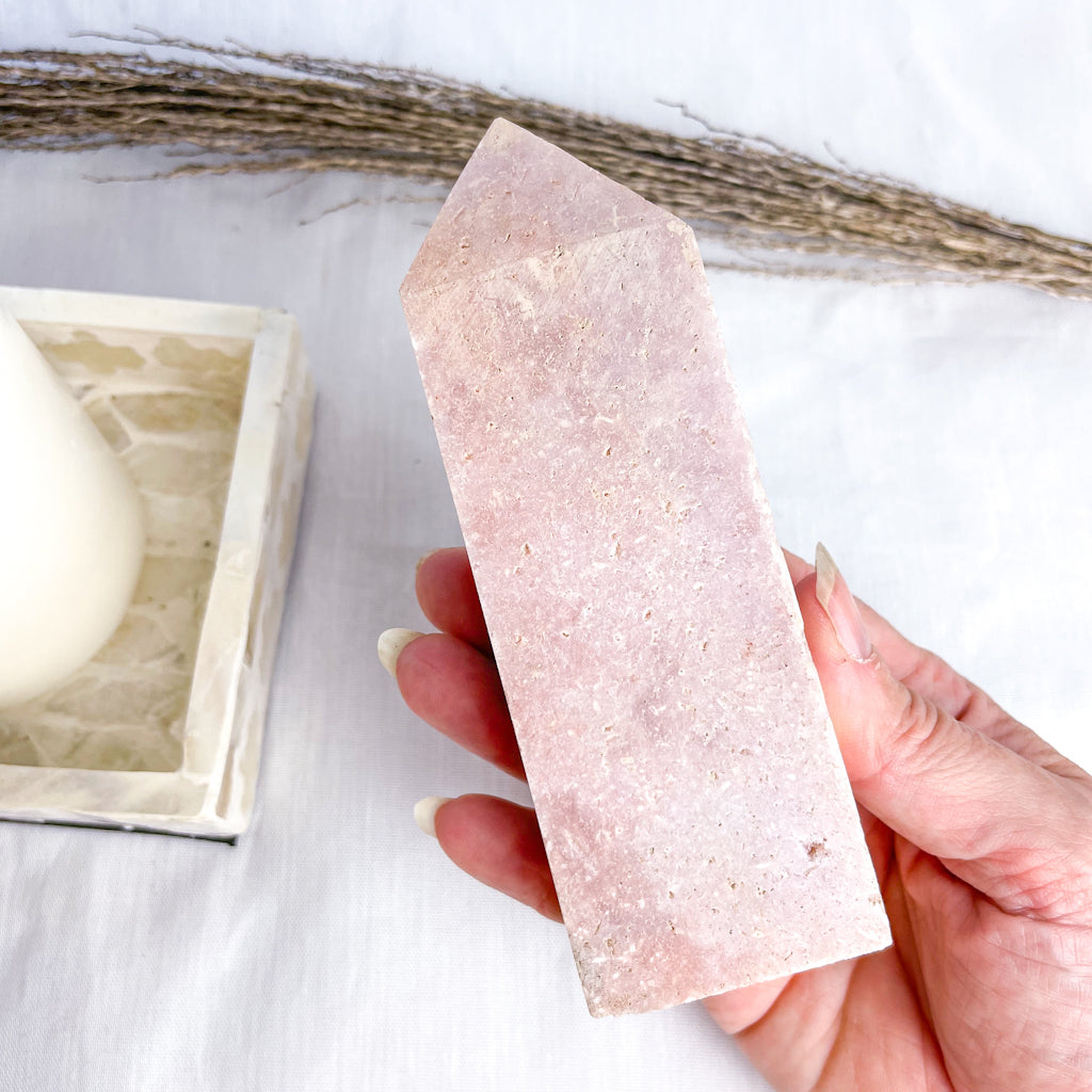 Pink Amethyst crystal generator tower 13cm