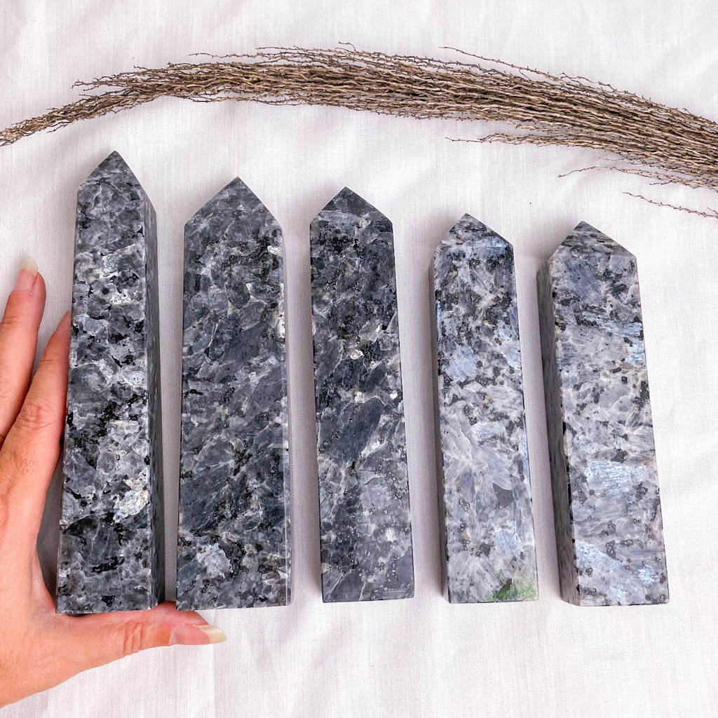 Larvikite crystal tower L-XL