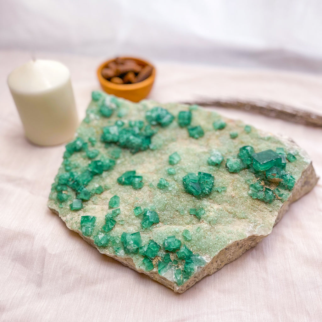 Fluorite cubic emerald green crystal cluster 3.3kg