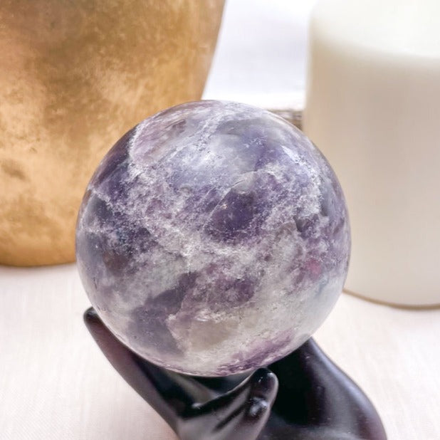 Lepidolite crystal sphere 260g