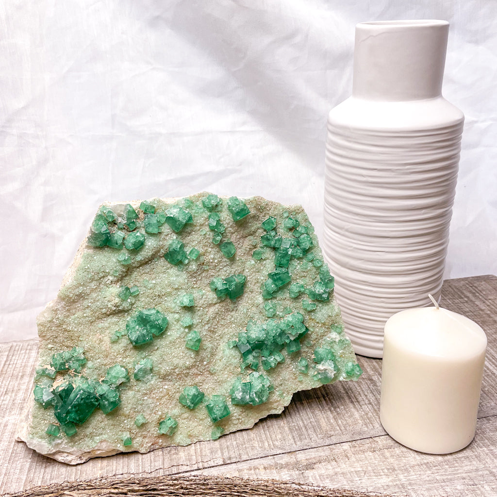 Fluorite cubic emerald green crystal cluster 3.3kg