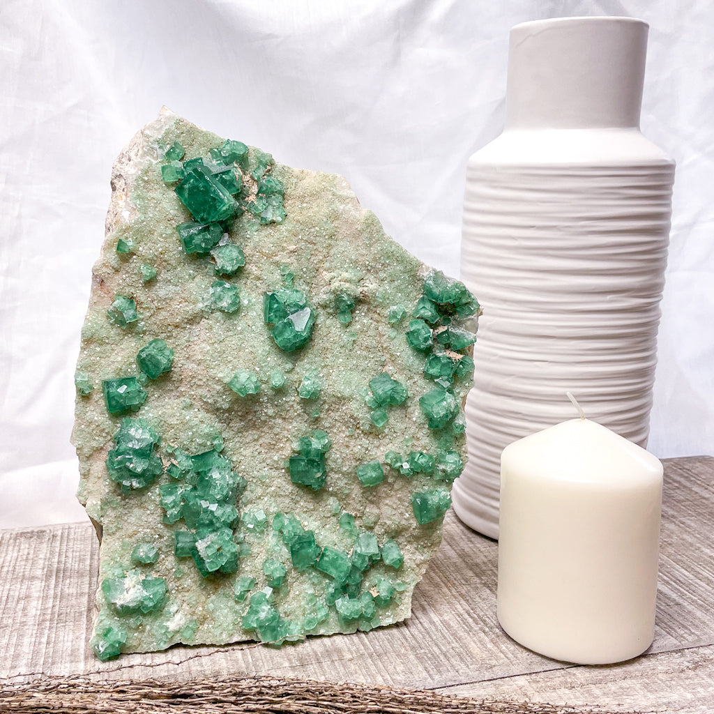 Fluorite cubic emerald green crystal cluster 3.3kg