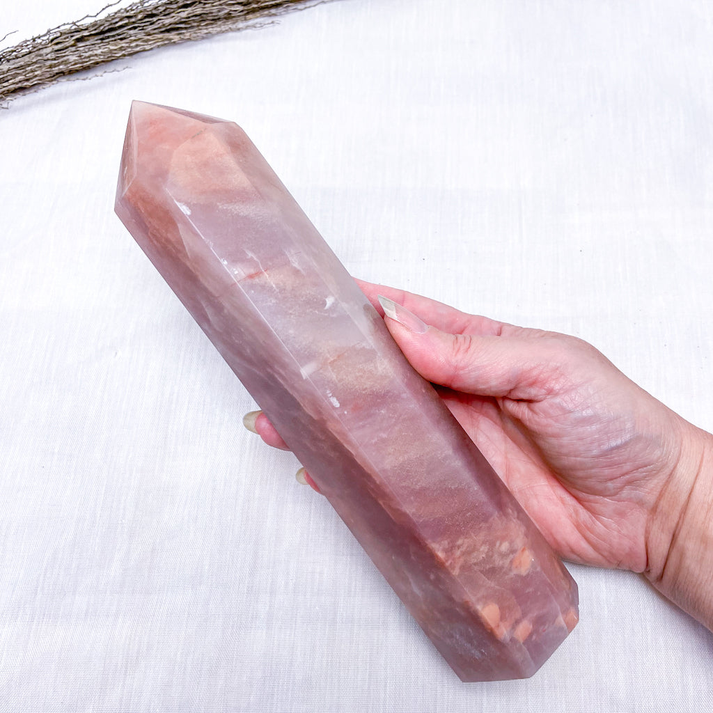 Pink Aventurine crystal generator point tower XL