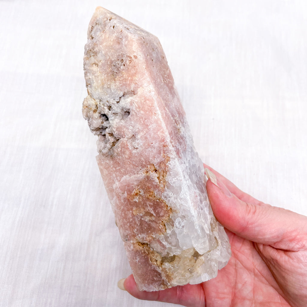 Pink Amethyst druzy crystal generator tower 16cm