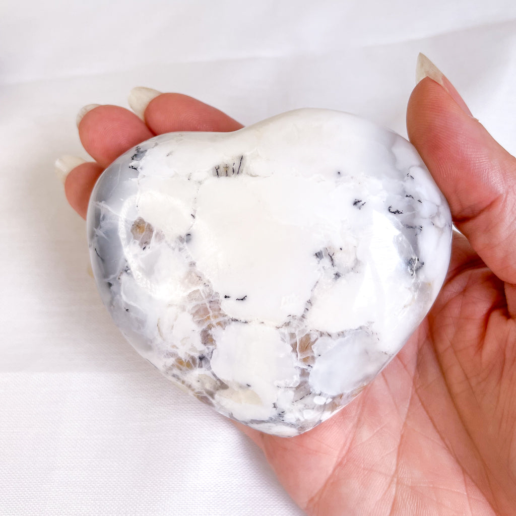 Dendritic Opal crystal polished heart M