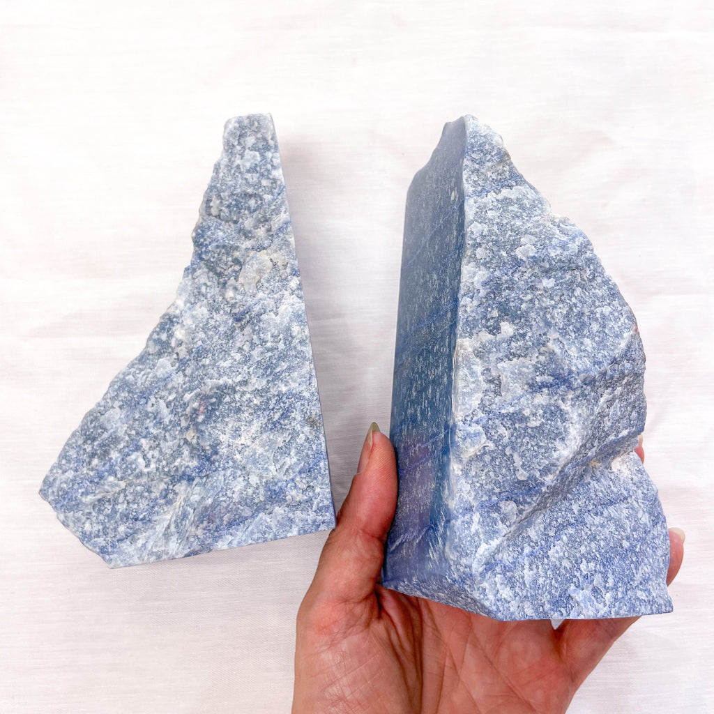 Blue aventurine crystal polished bookends
