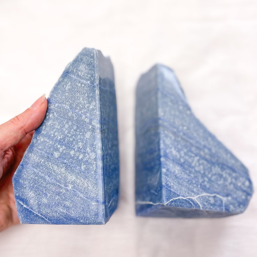 Blue aventurine crystal polished bookends