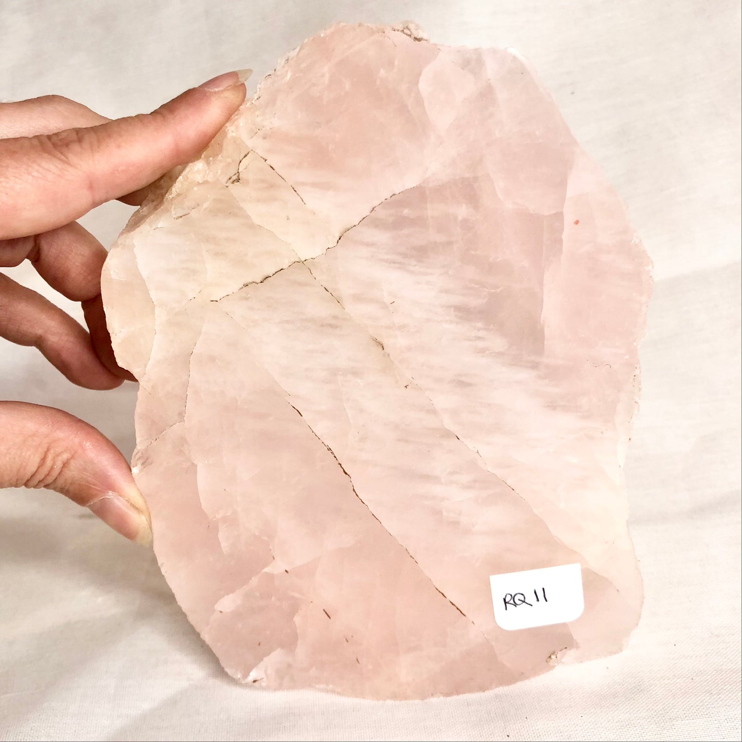Rose quartz crystal polished slab A grade