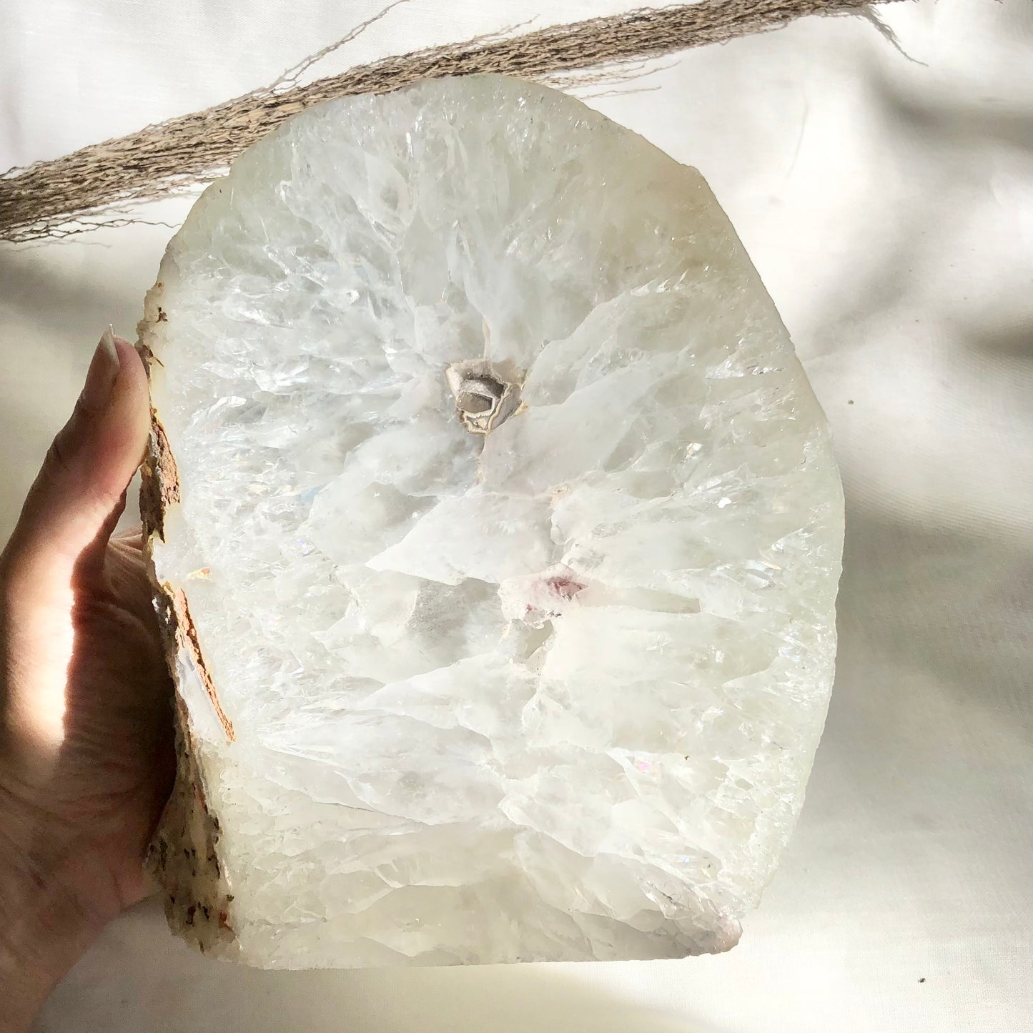 Clear quartz crystal geode rock lamp 2.2kg