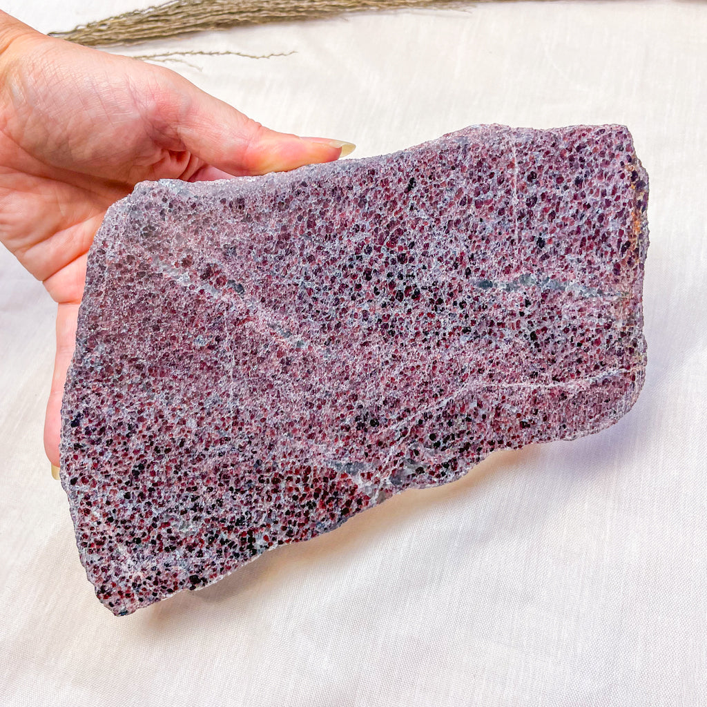 Garnet crystal polished slab XL 1.6kg