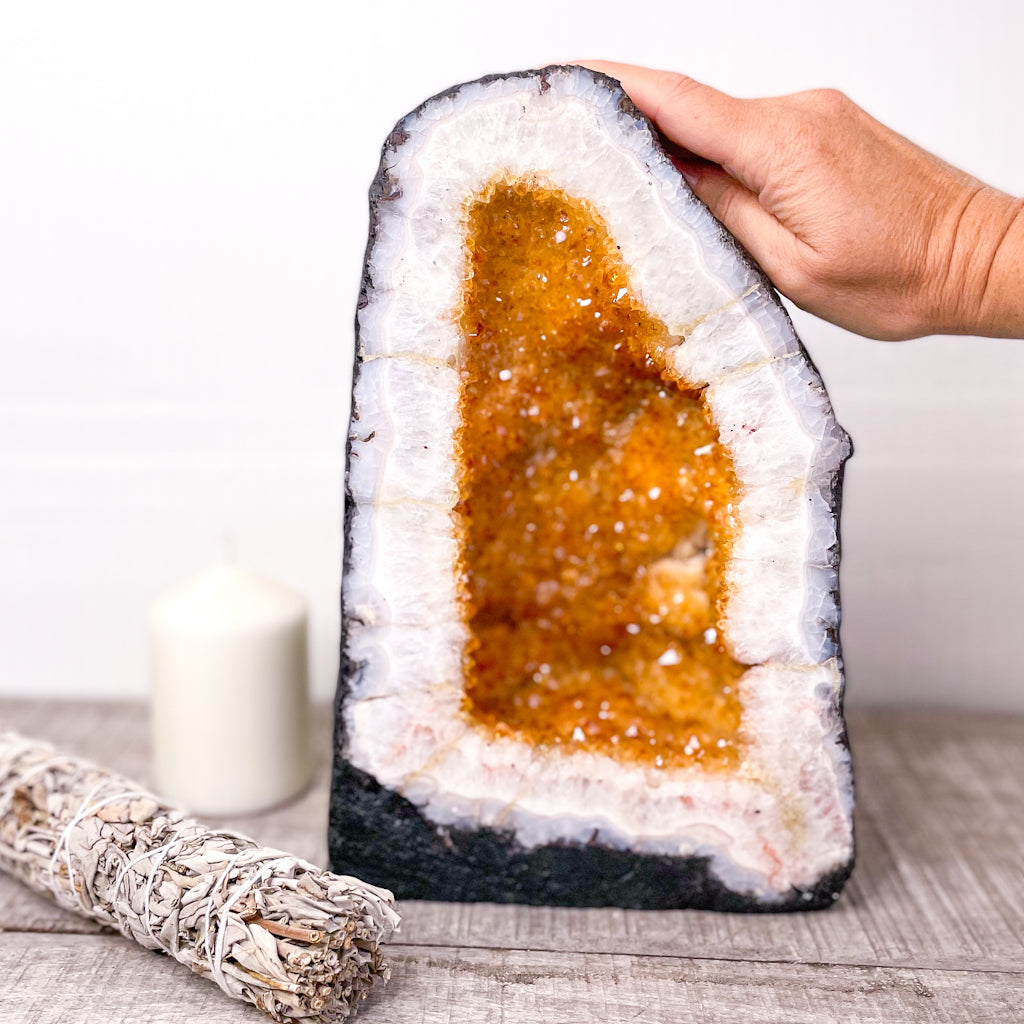 Citrine cathedral cave geode crystal A grade XL 7.8kg