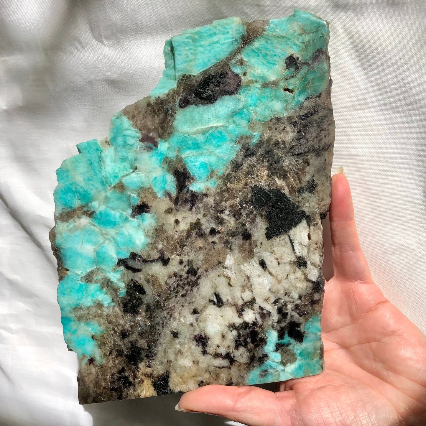 Amazonite crystal A grade polished slab XL