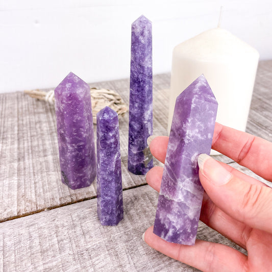 Lepidolite crystal point generator