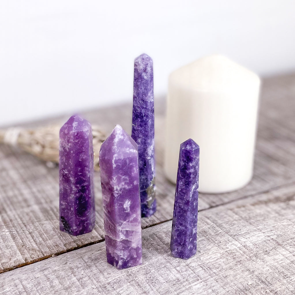 Lepidolite crystal point generator