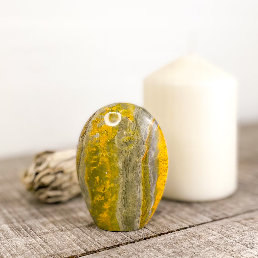 Bumblebee Eclipse jasper crystal polished dome