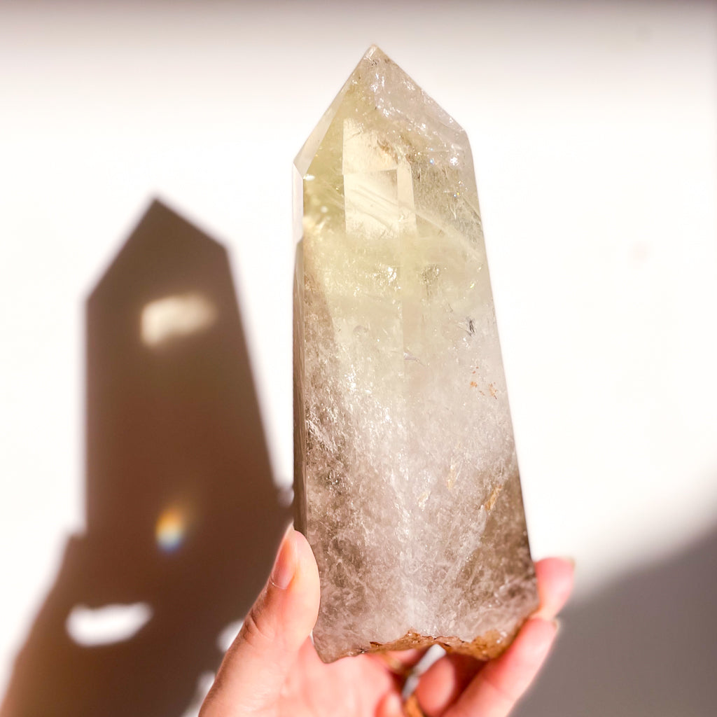 Citrine with Phantom + Enhydro Rainbow Inclusions crystal generator XL