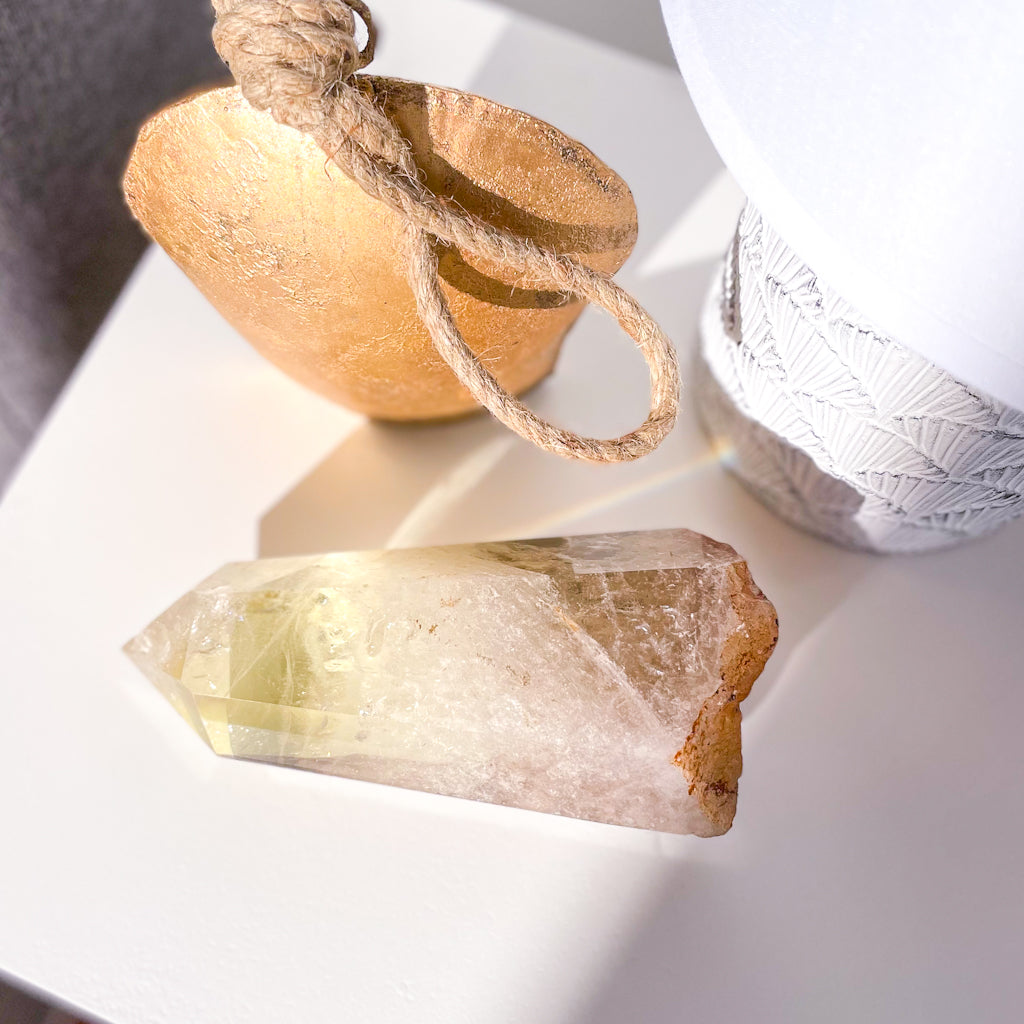 Citrine with Phantom + Enhydro Rainbow Inclusions crystal generator XL
