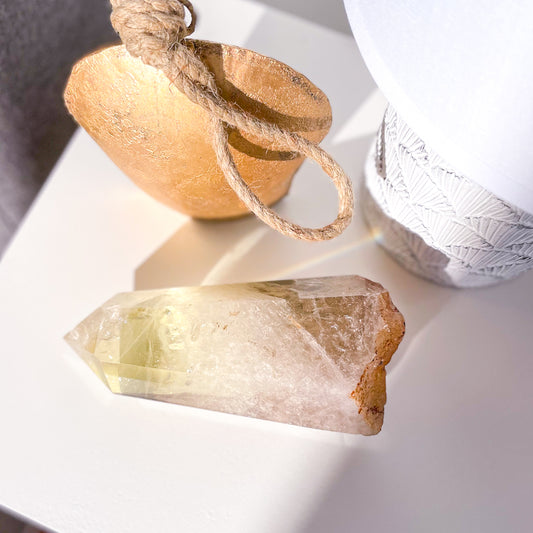 Citrine with Phantom + Enhydro Rainbow Inclusions crystal generator XL