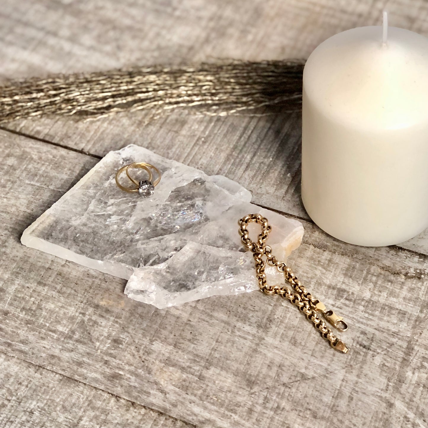 Clear quartz crystal polished slab P