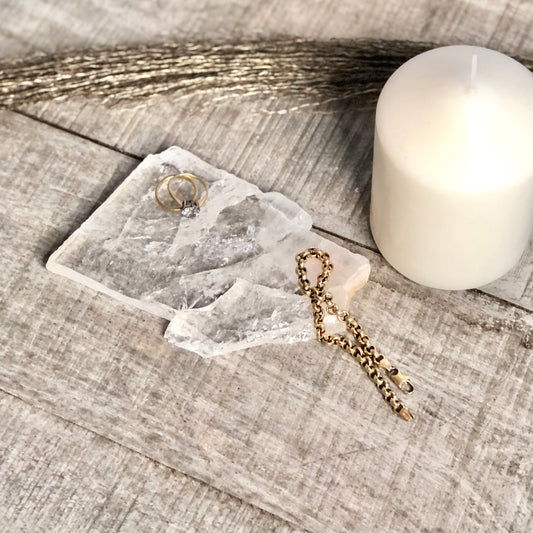 Clear quartz crystal polished slab P