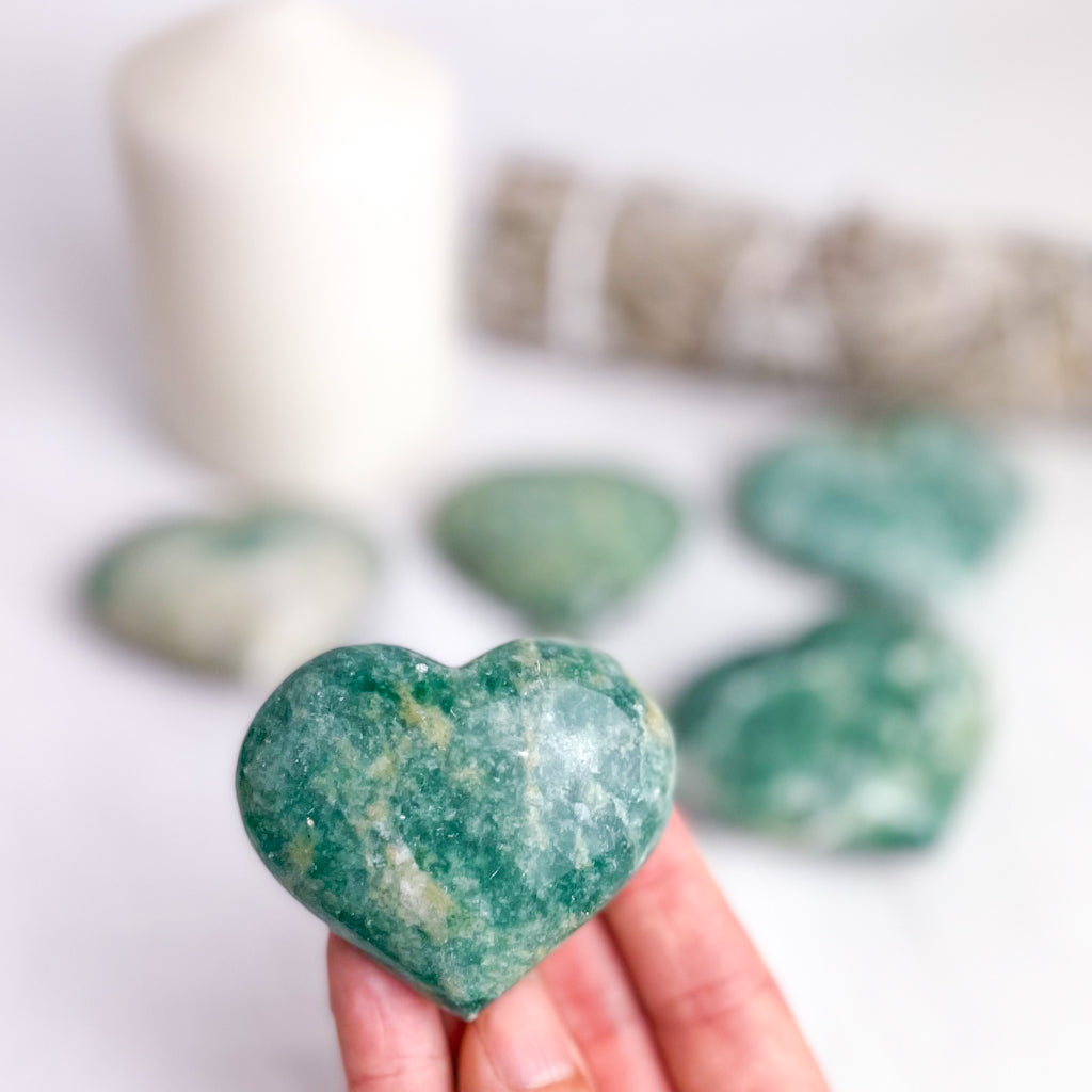Fuchsite mica heart shaped crystal