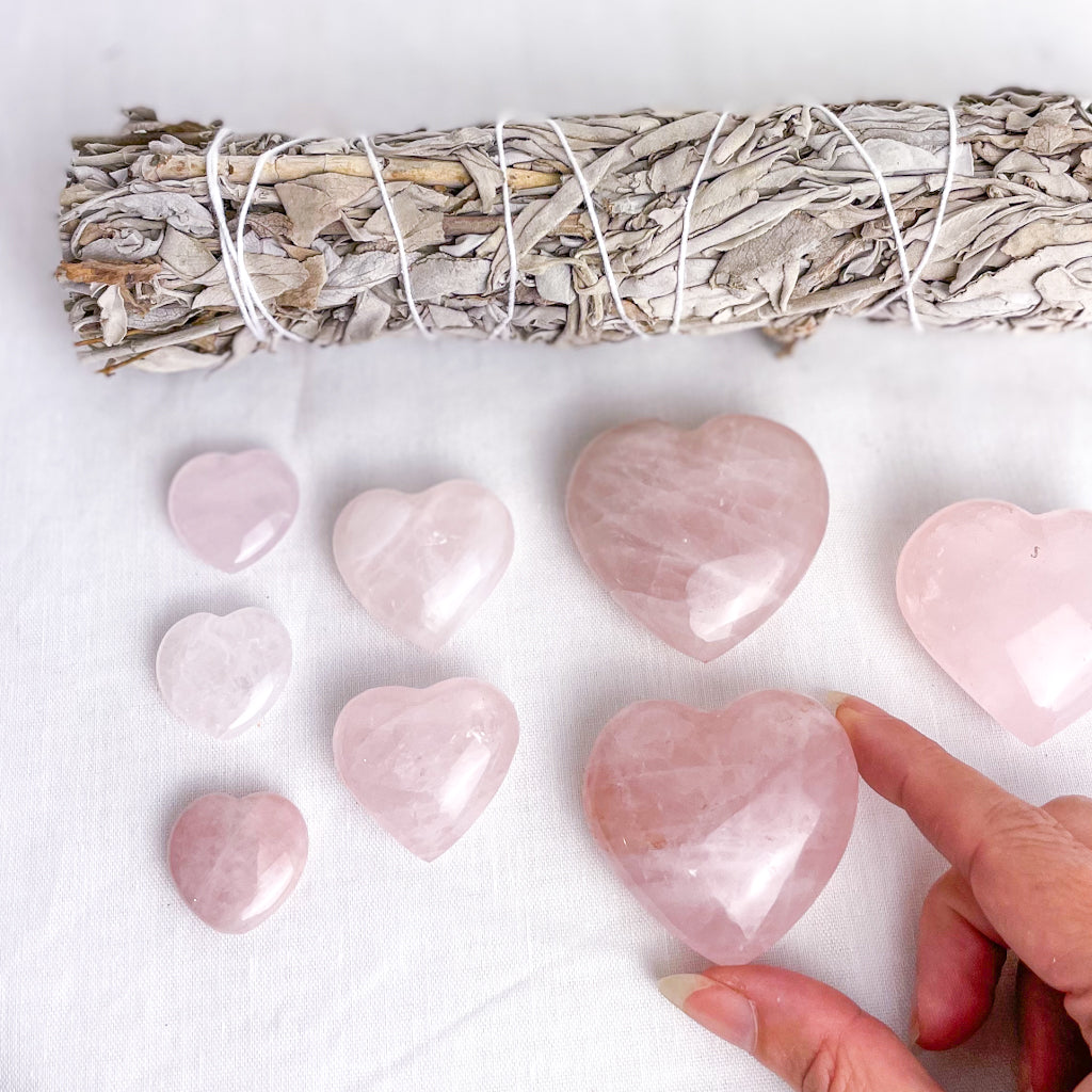 Rose Quartz crystal heart stone