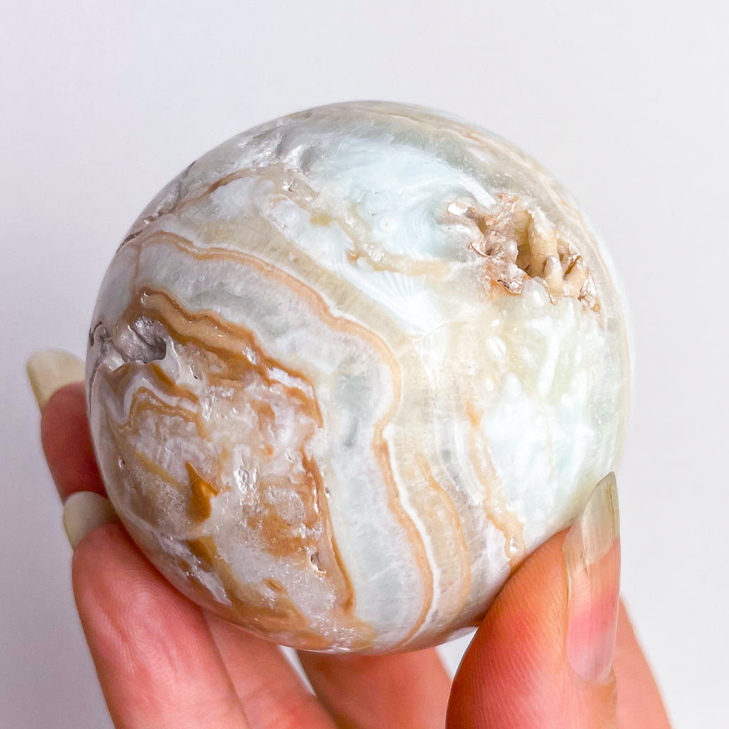 Caribbean Calcite crystal sphere 300g