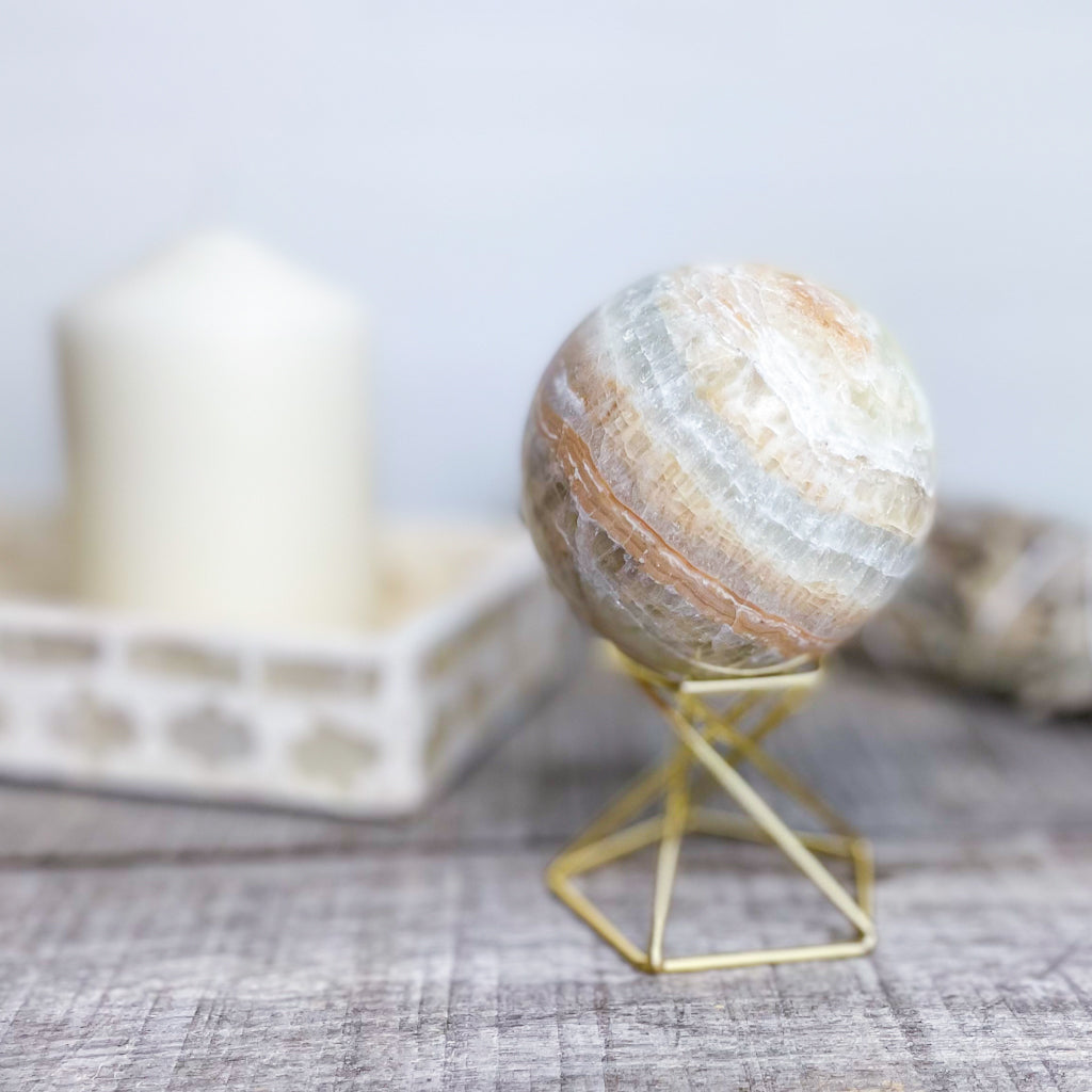 Caribbean Calcite crystal sphere 400g