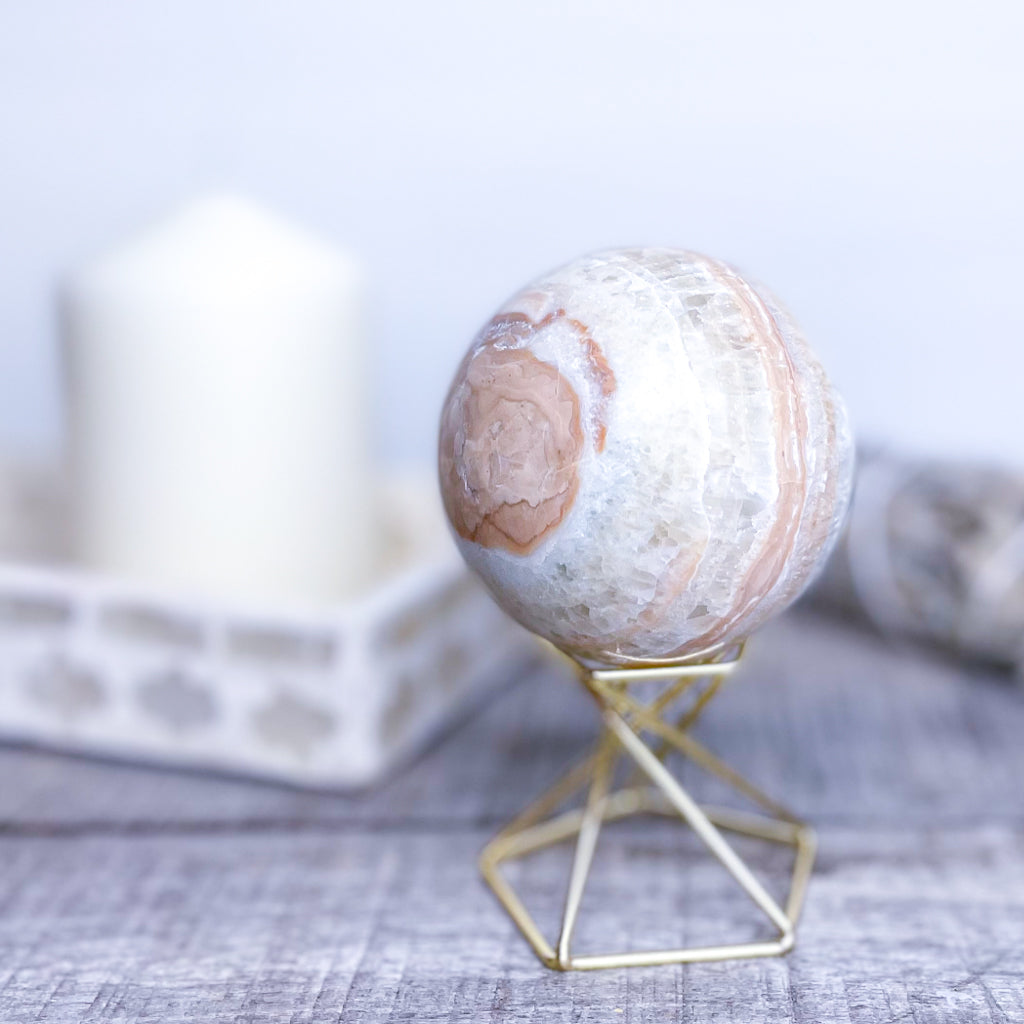 Caribbean Calcite crystal sphere 400g