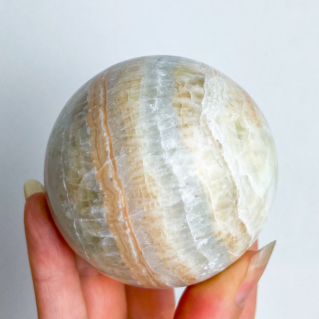 Caribbean Calcite crystal sphere 400g
