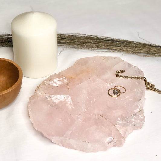 Rose quartz crystal gemmy polished slab