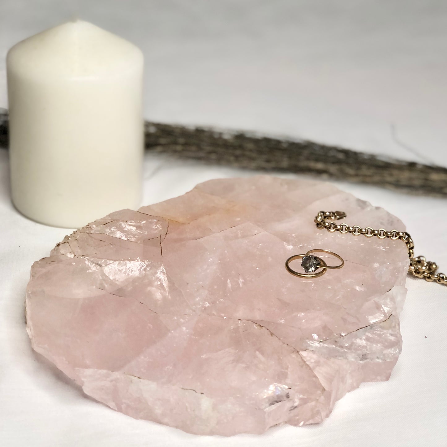 Rose quartz crystal gemmy polished slab