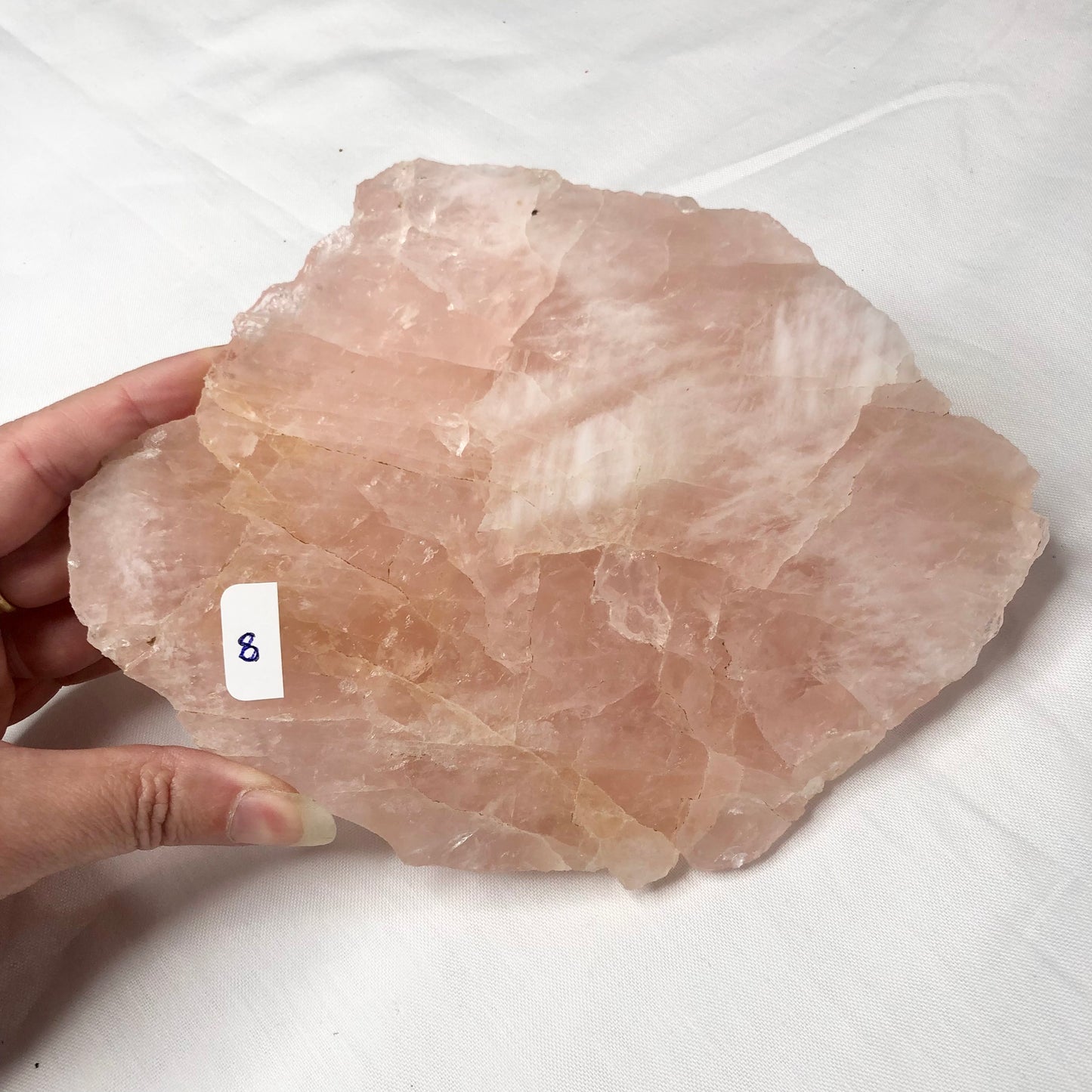 Rose quartz crystal polished slab A grade