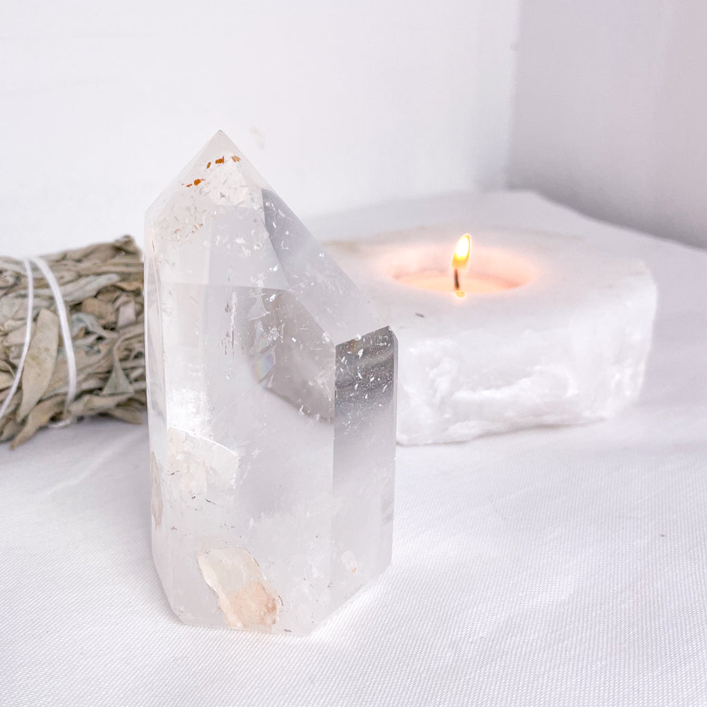 Clear quartz crystal point generator tower 210g
