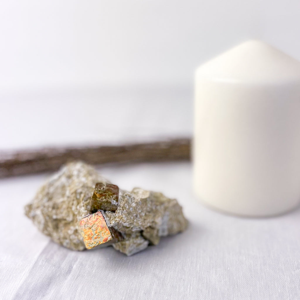Pyrite crystal cluster cubes