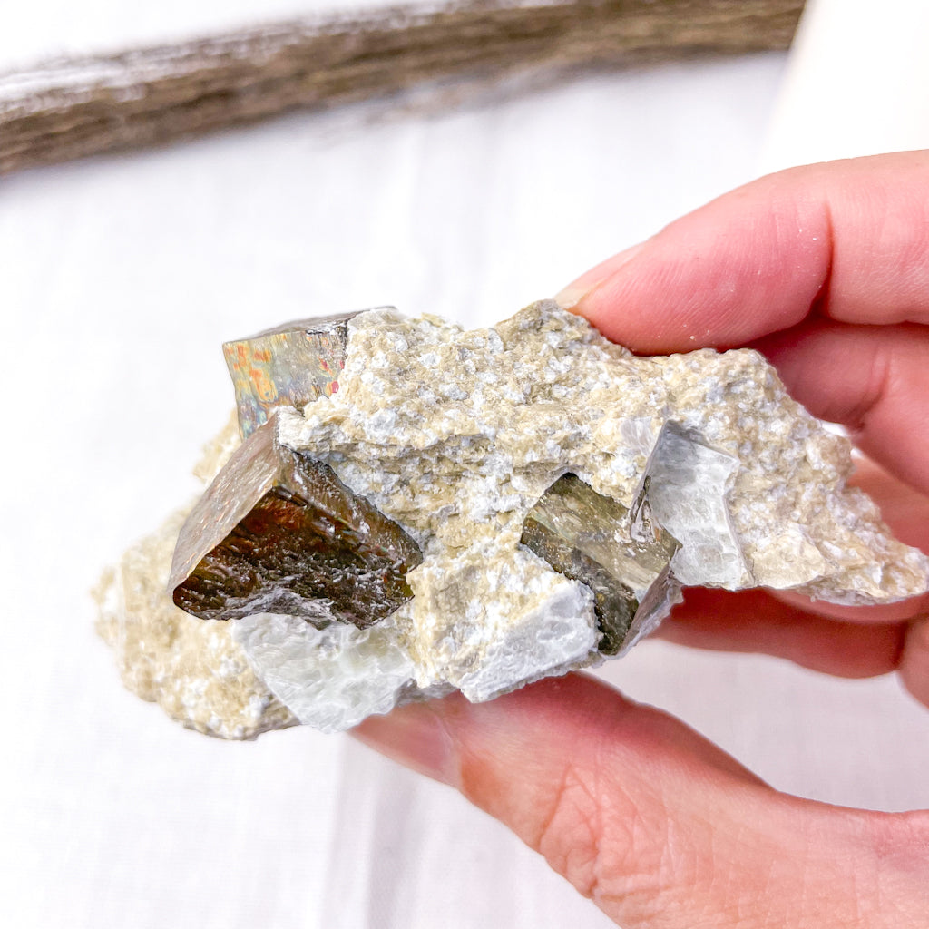 Pyrite crystal cluster cubes