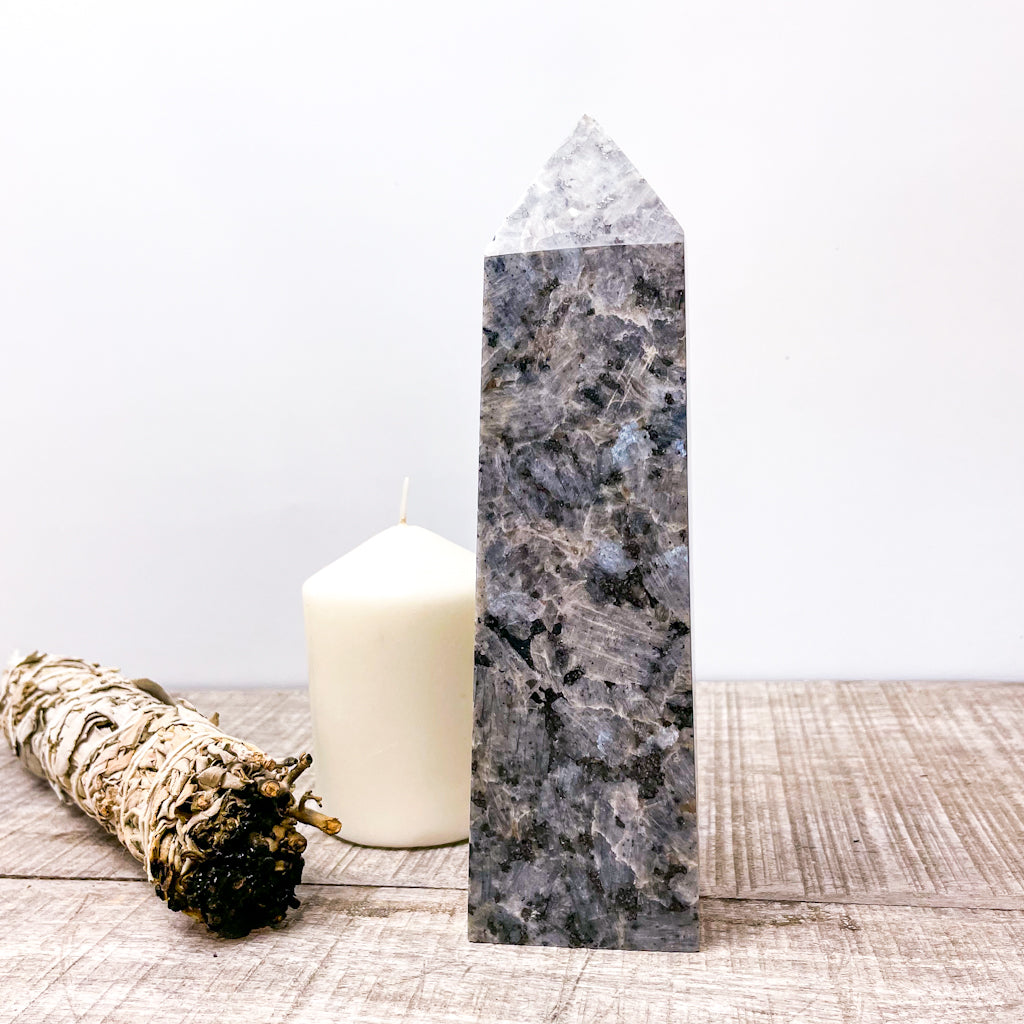 Larvikite crystal tower pillar 900g XXL