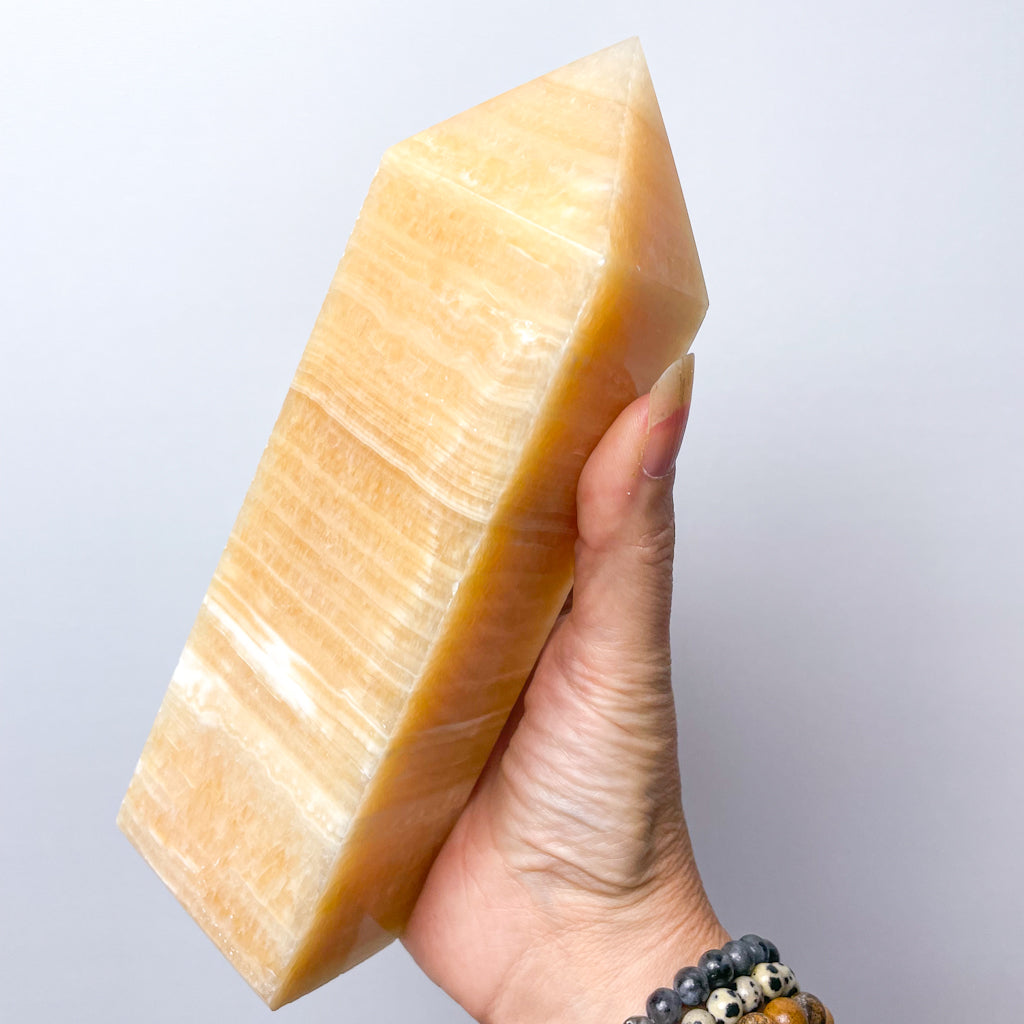 Orange calcite crystal pillar tower 900g XL