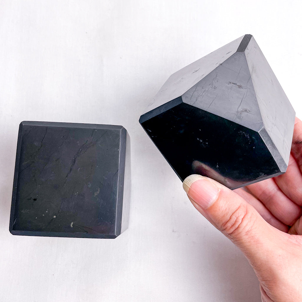 Shungite large crystal cube