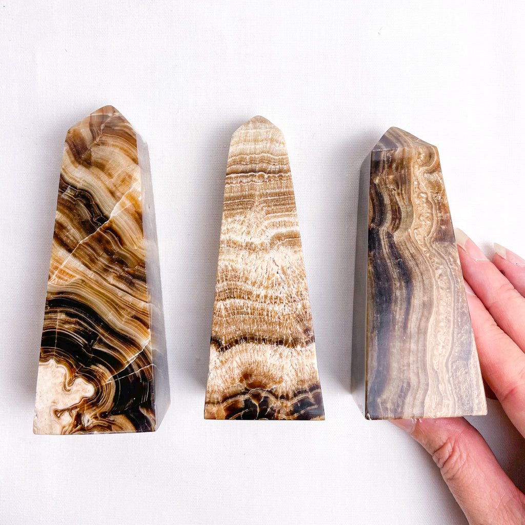 Aragonite crystal point tower